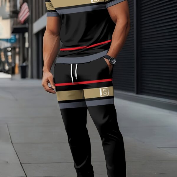 Stylish Newness Urban Edge Mens Print Tracksuit in premium polyester showcasing its comfortable and fashionable design