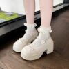 Newness Darling Bow Platform Shoes Elevate your style with these adorable platform shoes perfect for parties weddings or everyday wear Featuring a charming bow detail and comfortable platform sole
