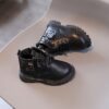 Newness Classic Side Zipper Boys Retro Boots in brown leather Perfect for Fall and Spring