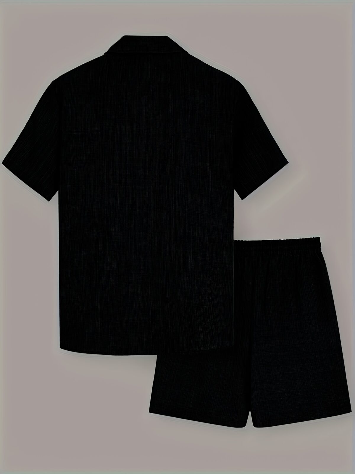 Effortless Chic Mens Summer Set in breathable polyester perfect for warm weather Model showcasing the stylish two piece outfit