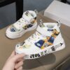 Colorful youngsters mid top sneakers with closure breathable upper and cushioned sole Stylish stitching details