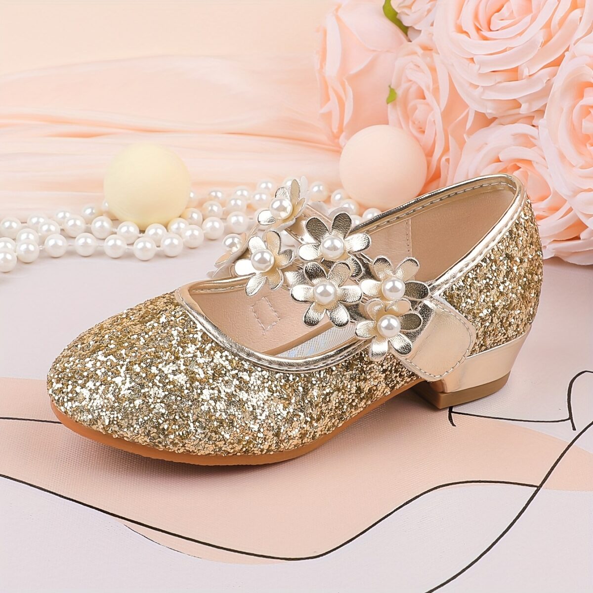 Enchanted Garden Girls Floral Shoes by Newness Delicate floral print shoes perfect for weddings parties or everyday wear
