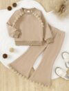 Adorable girls fleece set in pink and white perfect for autumn or winter The set includes a matching fleece jacket and pants ideal for keeping your little one warm and cozy