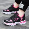 Newness Starlight Glow Running Shoes Trendy black and pink luminous running shoes showcasing comfort and style