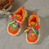 Childs bright neon green pink and yellow Cloud Play Sneakers stylish and comfortable for spring or fall