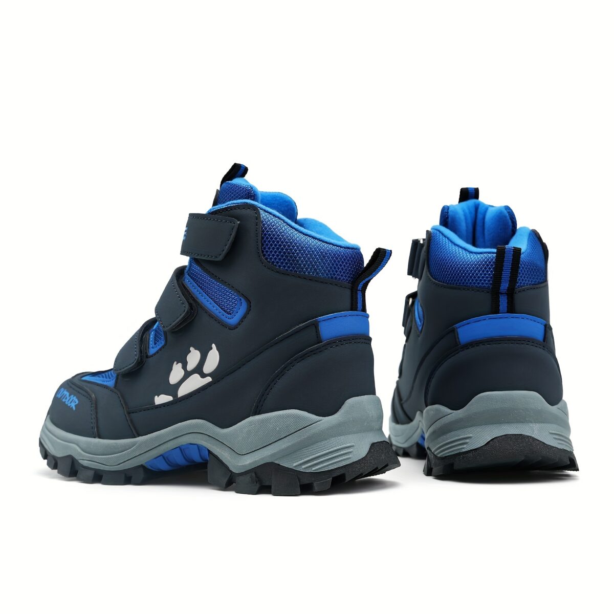 Stylish and durable FANGFIUP Kids Winter Boots perfect for snowy adventures These boots are shown in action with a child playing in the snow