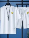 Stylish and comfortable Dubai Breeze Waffle Knit Set in white perfect for summer Model wears the matching top and bottom showcasing the breathable waffle knit fabric