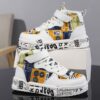 Colorful youngsters mid top sneakers with closure breathable upper and cushioned sole Stylish stitching details