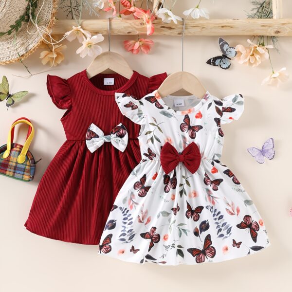 Adorable Flutterby Dreams Butterfly Dress for babies and toddlers showcasing its stylish and comfortable design The dress features a charming butterfly print