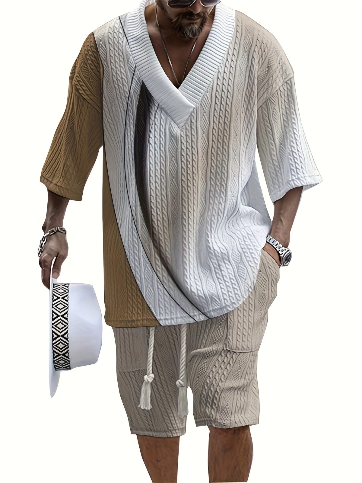 Newness Effortless Knit Summer Set A luxurious knit two piece set perfect for summer Model wears a relaxed fit knit top and matching skirt in a soft summery color