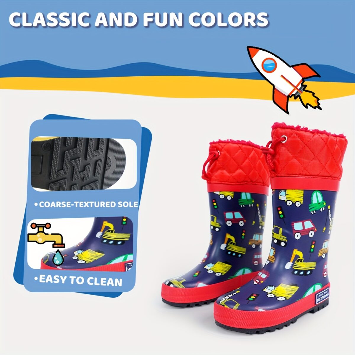 Newness Adventure Ready Boys Rain Boots Stylish and practical rain boots for boys ideal for playing in puddles