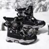 Newness floral high top kids snow boots warm and durable perfect for winter