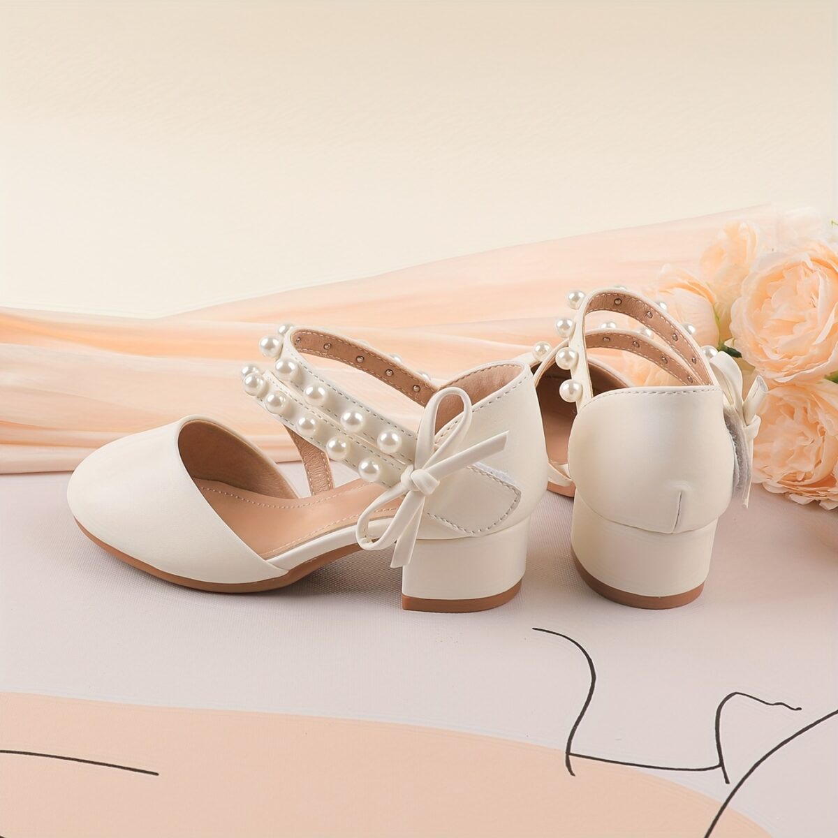 Enchanted Garden Pearl Girl Shoes by Newness Elegant girls shoes adorned with pearls perfect for any occasion