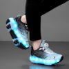 Kids Galaxy Glow Roller Skates from Newness featuring LED lights geometric designs and comfortable design
