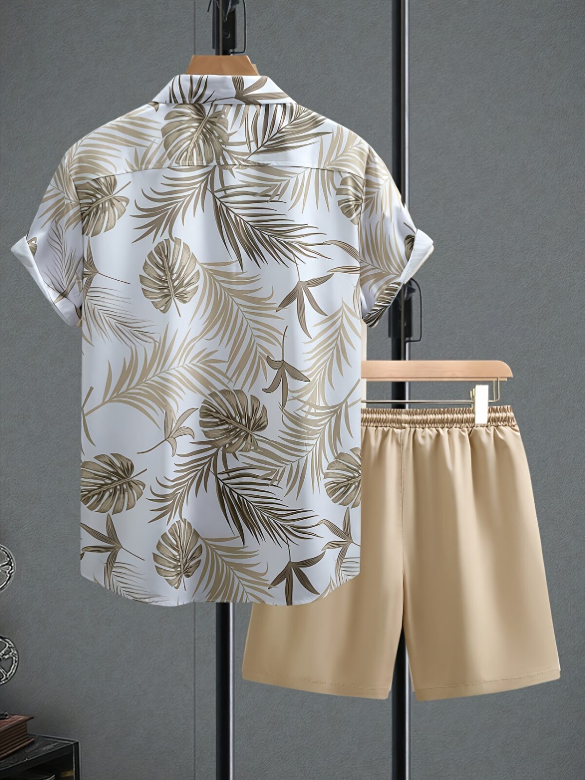 Stylish Riviera Escape Printed Shirt and Shorts Set in lightweight polyester from Newness Perfect for summer