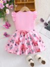 Adorable baby girl in a lavender butterfly dress perfect for summer Newness