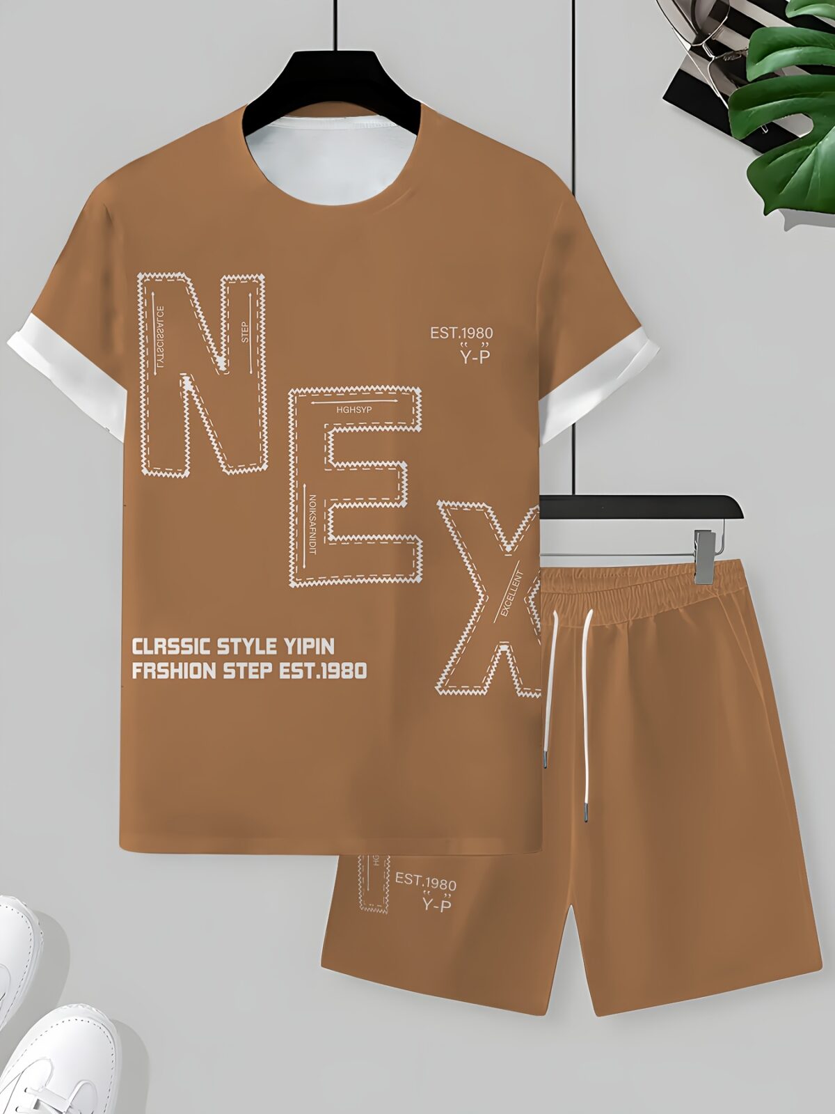 Model showcasing the Newness Urban Explorer Mens Summer Set a stylish and breathable outfit perfect for summer