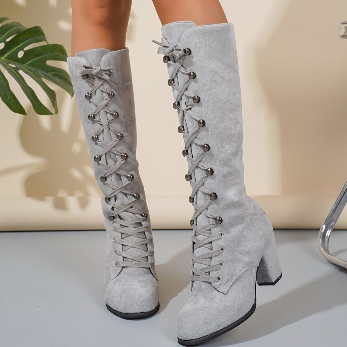 Newness Lace Up Gray High Heels Modern elegance personified Stunning gray high heels with lace up detail Shop the latest collection now