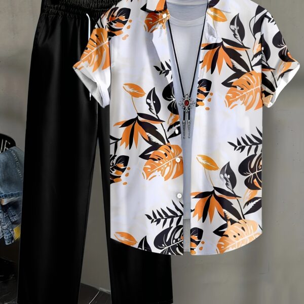 Model showcasing the Newness Dubai Nights Printed Casual Suit a lightweight polyester two piece set perfect for any occasion