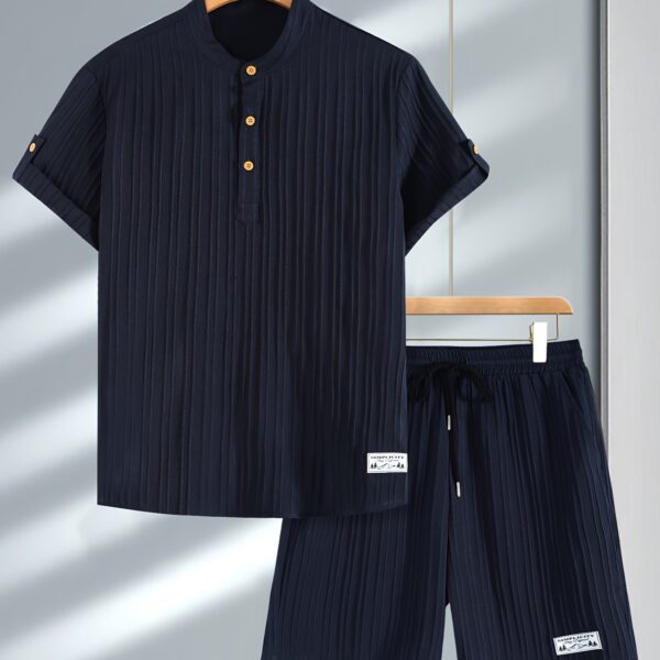 Newness Mens Effortless Style Summer Set A stylish and breathable two piece outfit perfect for summer occasions Model showcasing the set