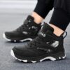 Stylish navy blue Adventure Ready boys mid top sneakers by Newness perfect for active play Durable and comfortable design