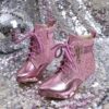 Twinkle Toes Girls Heels Stunning girls heels in rose gold perfect for parties and special occasions These sparkly heels feature a comfortable design ensuring your little one can dance the night away