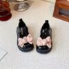Adorable girls Summer Bow Mary Janes in pink perfect for summer playdates or parties Lightweight and stylish