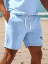 Newness Riviera Escape Mens Navy Polo Set A stylish navy polo shirt and shorts set perfect for summer The model is wearing the set looking relaxed and confident