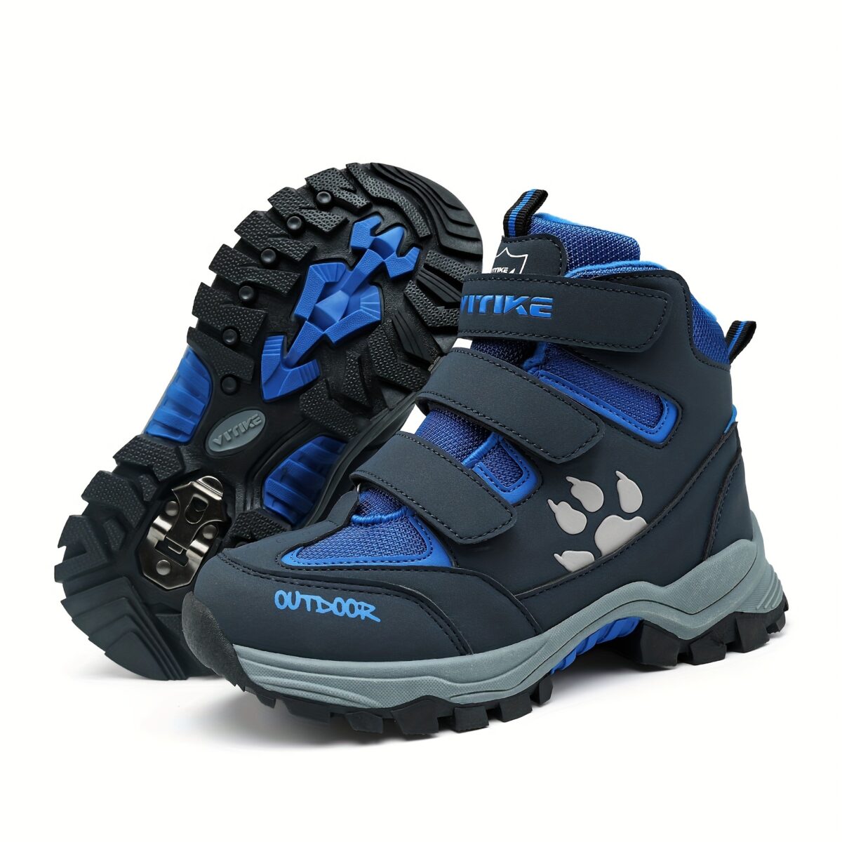 Stylish and durable FANGFIUP Kids Winter Boots perfect for snowy adventures These boots are shown in action with a child playing in the snow