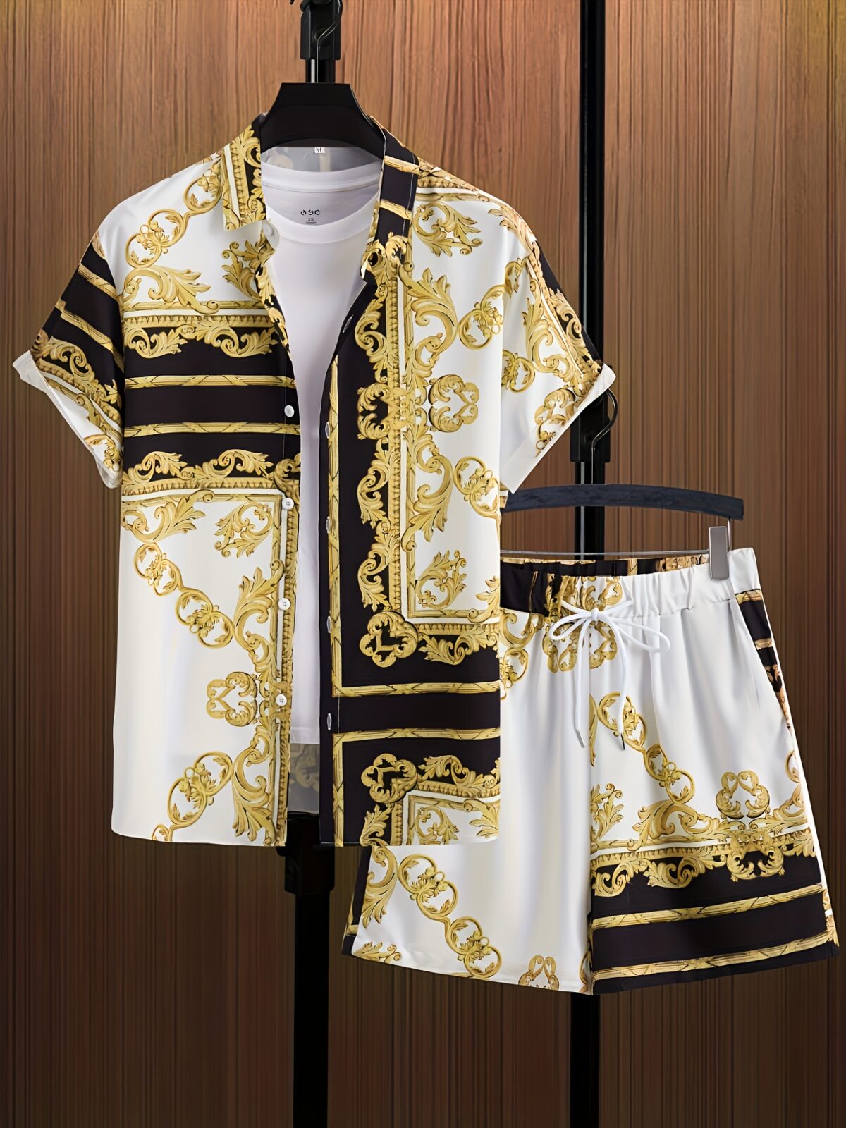 Elevate your summer style with the Newness Dubai Nights Geometric Print Set This chic and effortless set features a geometric print