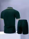 Newness Riviera Escape Mens Summer Set A stylish and comfortable two piece outfit perfect for summer Model showcases the breathable polyester fabric and modern look
