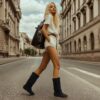 Effortlessly Chic Slouchy Boots in brown leather These stylish boots feature a slouchy fit and sleek design perfect for elevating any outfit