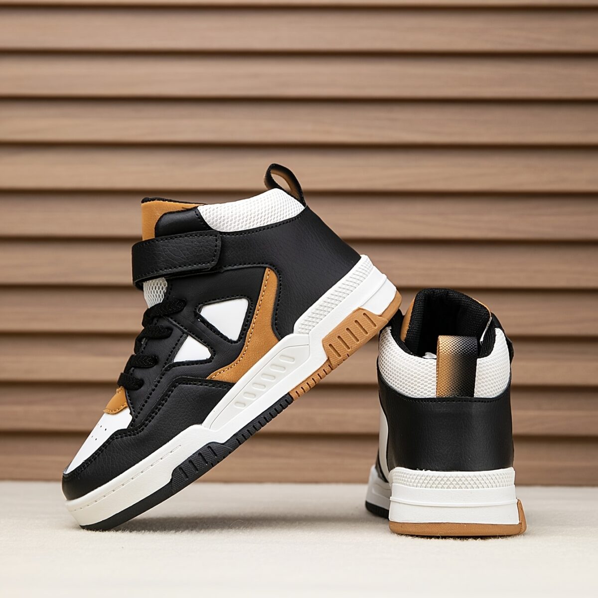 Stylish and durable color block high top sneakers for kids perfect for active play Showcasing vibrant color blocking and sturdy construction