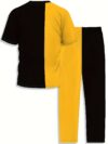 Model wearing the Newness Dubai Nights Mens Casual Suit a bold color block designed casual suit perfect for any occasion