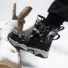 Newness floral high top kids snow boots warm and durable perfect for winter