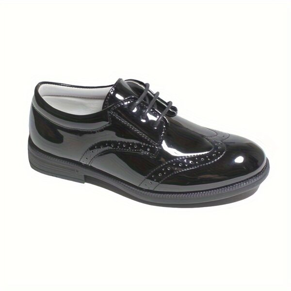 Classic Patent Leather Boys Brogues in black stylish and sophisticated footwear for boys perfect for any occasion