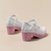 Adorable Princess Heart Girls Party Shoes in pink and white perfect for birthdays and special occasions Featuring a heart shaped design and comfortable fit