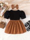 Adorable summer girls pinstripe bow dress set from Newness Two piece outfit perfect for playtime Features a stylish pinstripe pattern and a cute bow detail