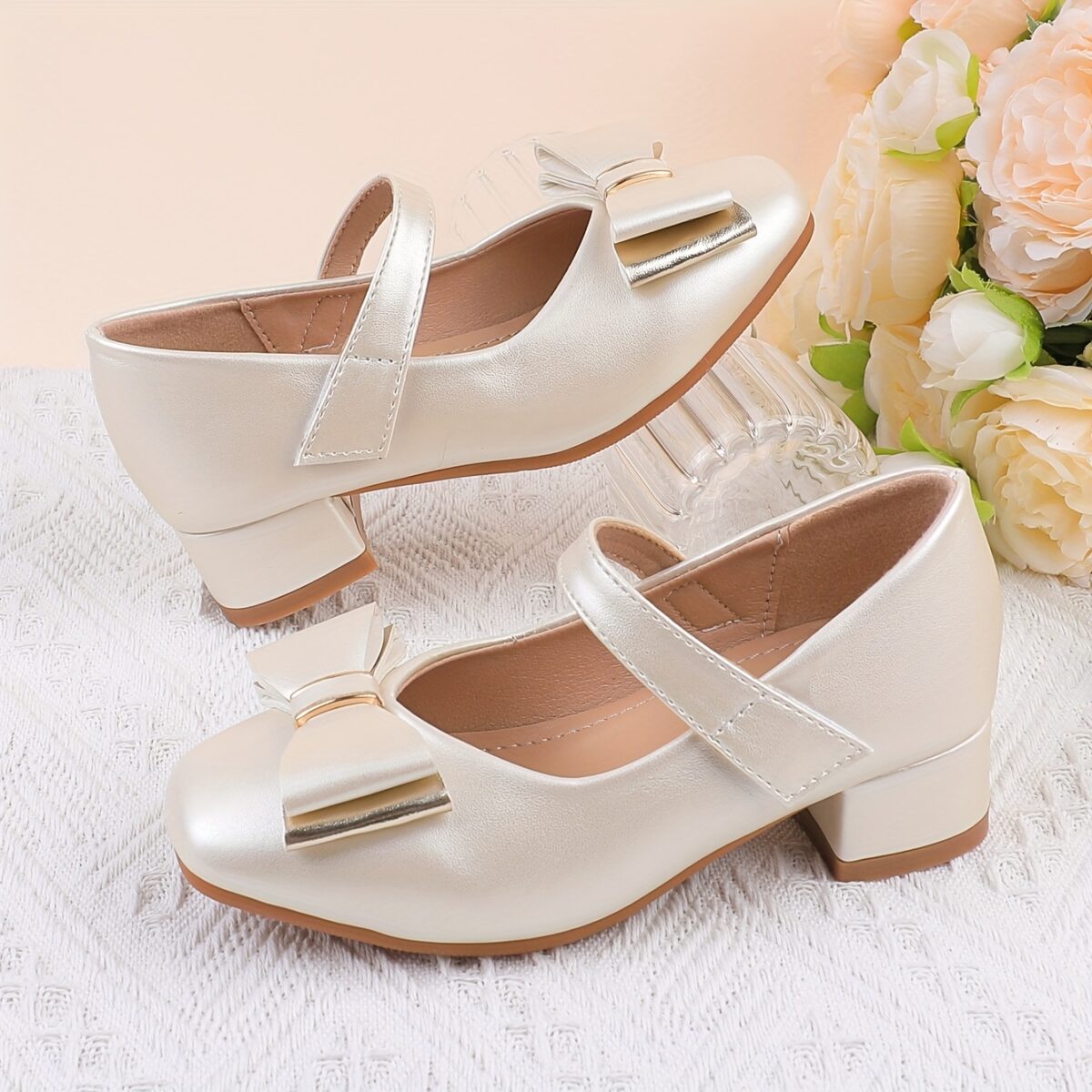 Golden Hour Girls High Heels by Newness Elegant girls high heels in gold perfect for weddings parties and special occasions