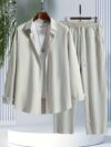 Newness Mens Effortless Style Casual Two Piece Set in premium polyester Model showcases the comfortable and stylish two piece outfit