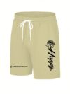 Stylish monochrome printed shirt and shorts set in breathable polyester perfect for summer Model is wearing the matching shirt and shorts