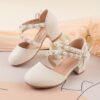 Enchanted Garden Pearl Girl Shoes by Newness Elegant girls shoes adorned with pearls perfect for any occasion