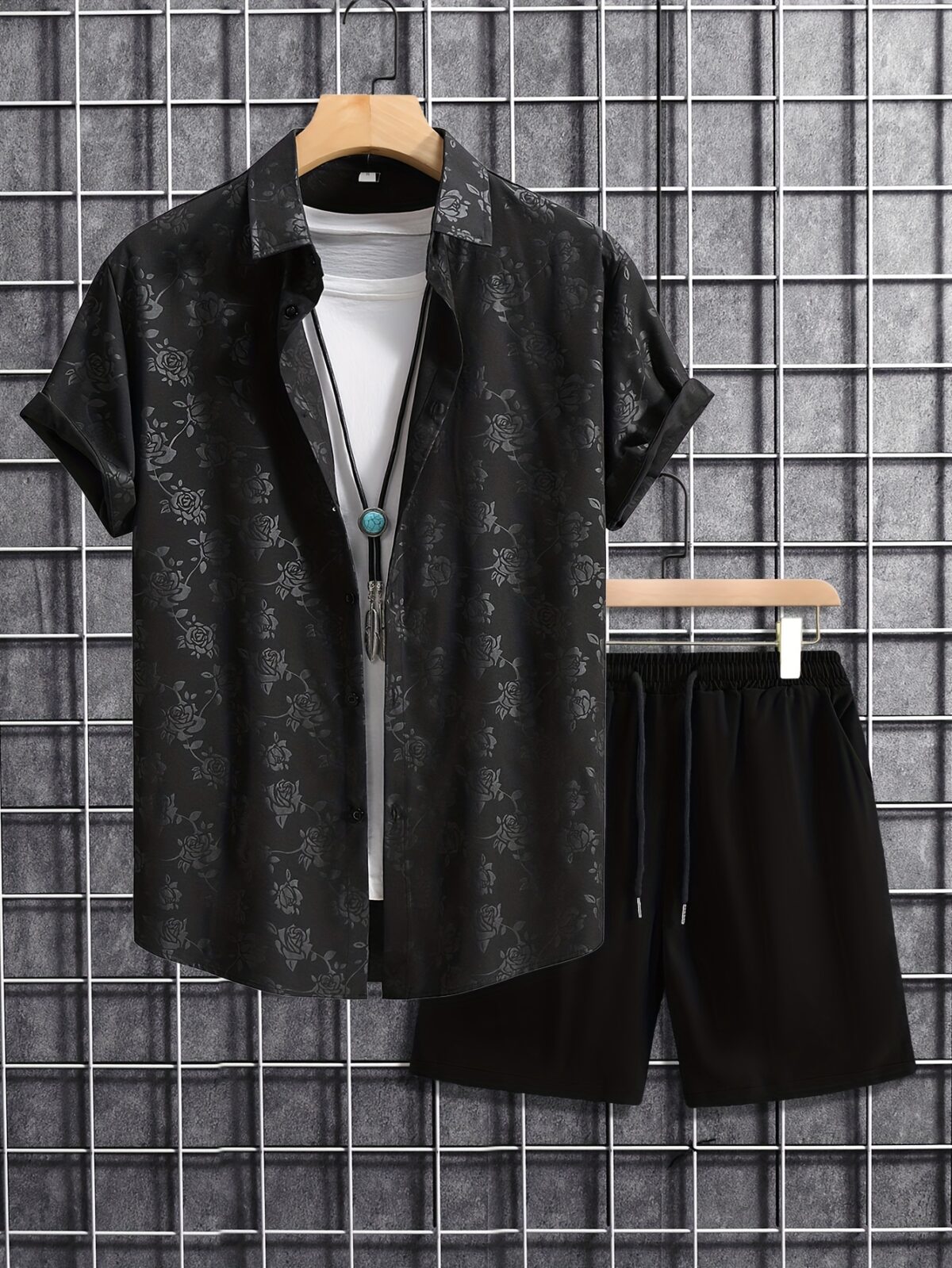 Stylish woman wearing the Newness Modern Floral Print Set a chic and effortless summer outfit perfect for any occasion