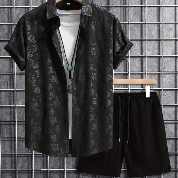 Stylish woman wearing the Newness Modern Floral Print Set a chic and effortless summer outfit perfect for any occasion