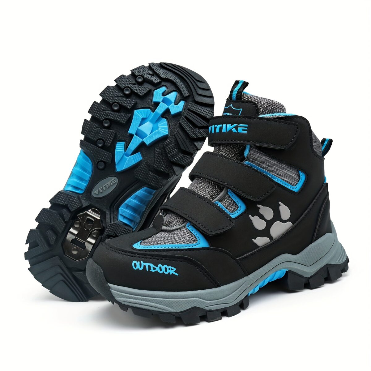 Stylish and durable FANGFIUP Kids Winter Boots perfect for snowy adventures These boots are shown in action with a child playing in the snow