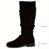 Newness Slouchy Suede Mid Calf Boots in rich brown suede leather showcasing the comfortable slouchy fit and mid calf height Perfect for adding a touch of effortless chic to any winter outfit