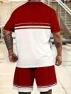 Sharp and sophisticated the Newness Milan Inspired Mens Summer Set in premium polyester Model showcases the effortlessly cool summer style of the matching shirt and shorts