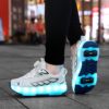 Kids Galaxy Glow Roller Skates from Newness featuring LED lights geometric designs and comfortable design