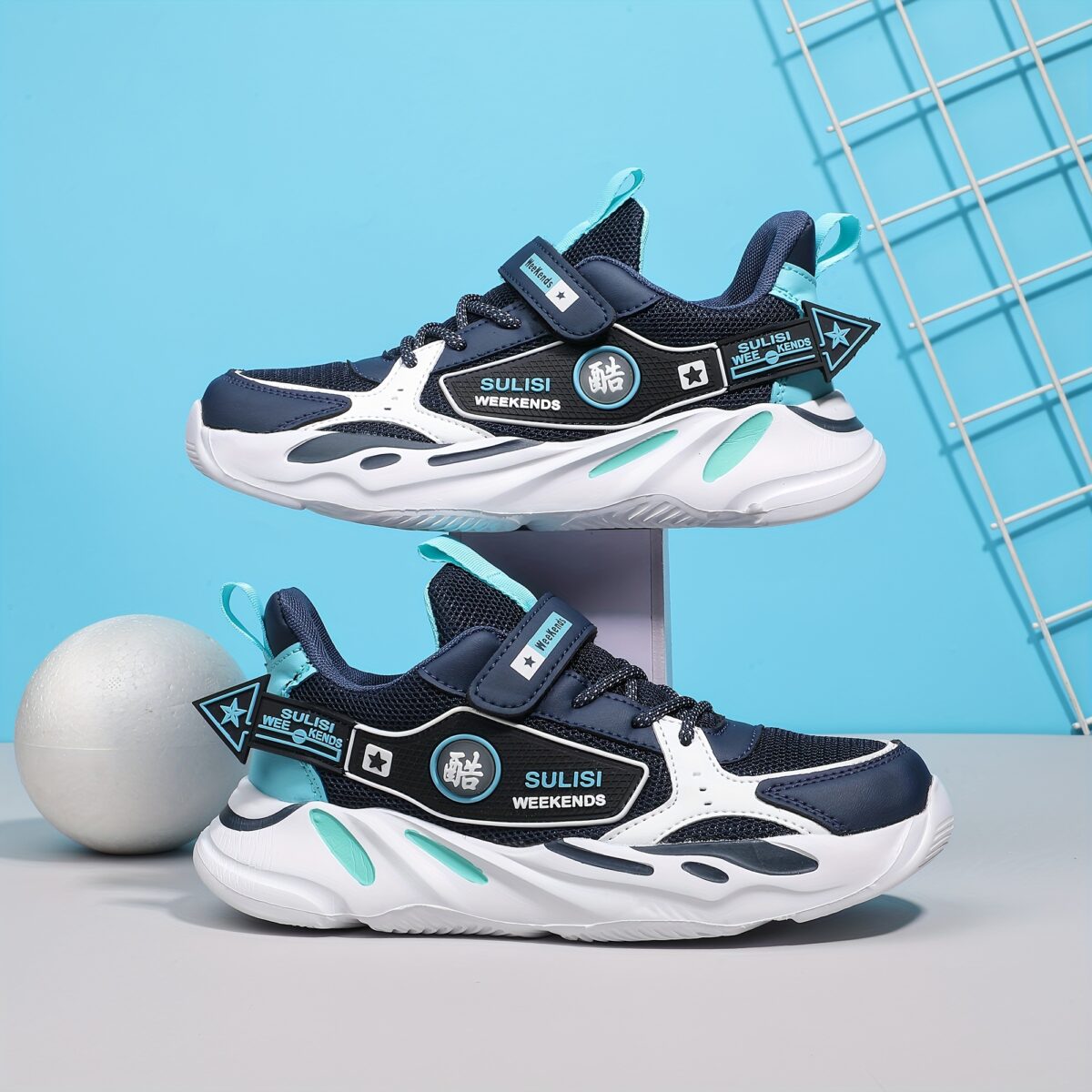 Stylish striped mesh youth sneakers perfect for active kids Breathable and comfortable design in a trendy color scheme