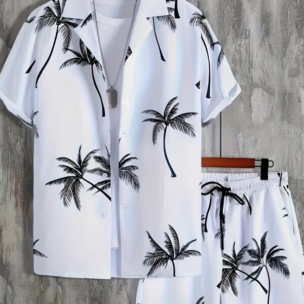 The Newness Riviera Escape Palm Print Set a stylish and breezy palm printed summer outfit perfect for escaping to paradise
